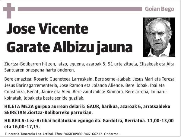 Jose Vicente Garate Albizu