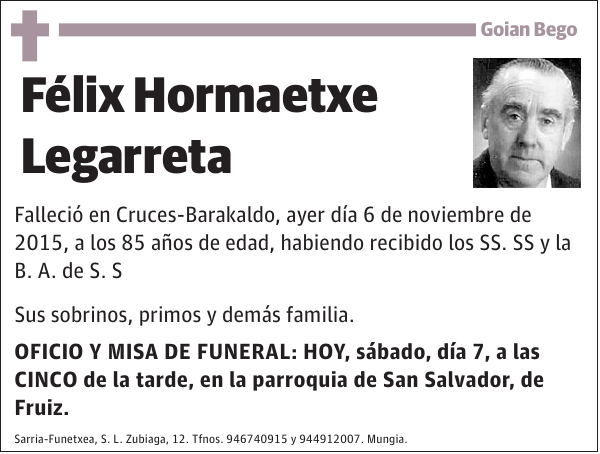 Félix Hormaetxe Legarreta