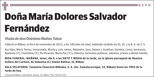 María Dolores Salvador Fernández