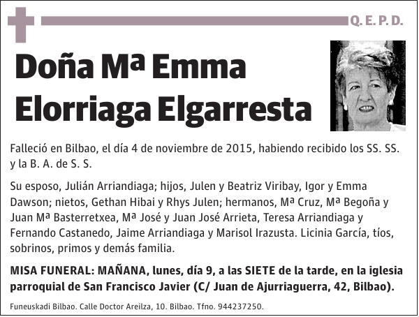 Mª Emma Elorriaga Elgarresta