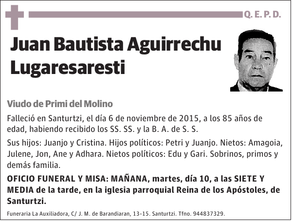 Juan Bautista Aguirrechu Lugaresaresti