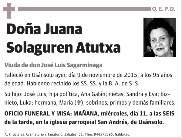 Juana Solaguren Atutxa