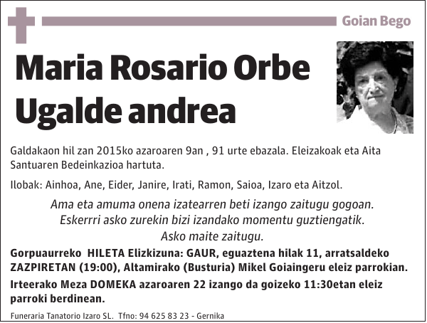 Maria Rosario Orbe Ugalde