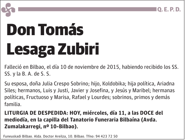 Tomás Lesaga Zubiri