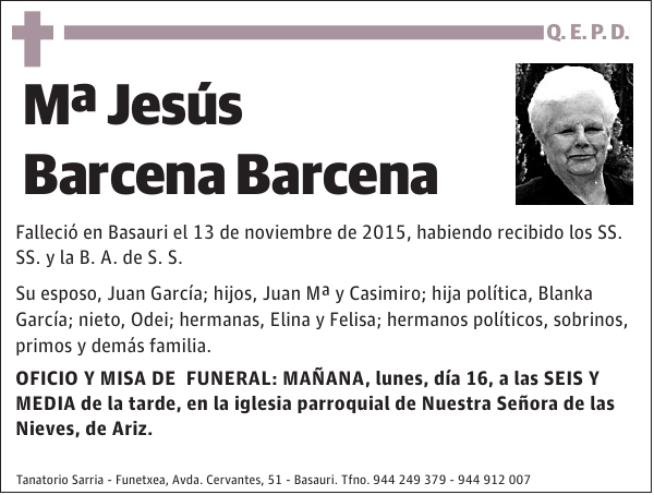 Mª Jesús Barcena Barcena