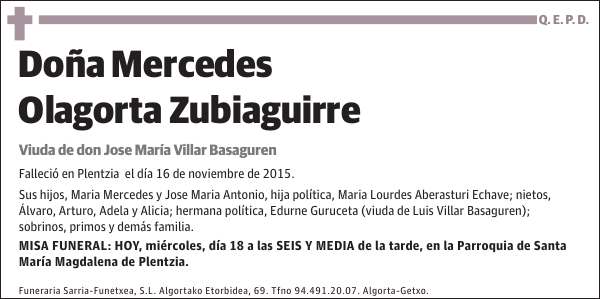 Mercedes Olagorta Zubiaguirre