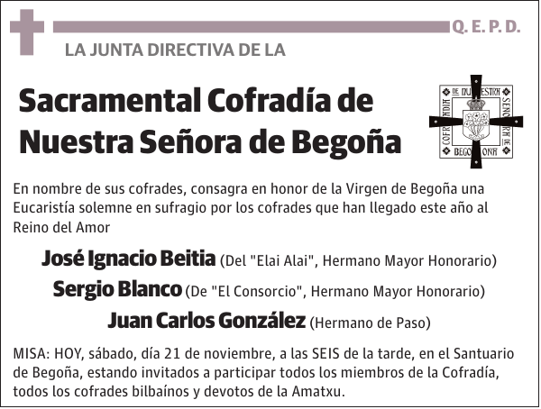 Sacramental Cofradía de Nuestra Señora de Begoña