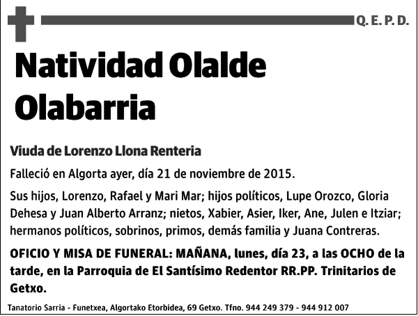 Natividad Olalde Olabarria