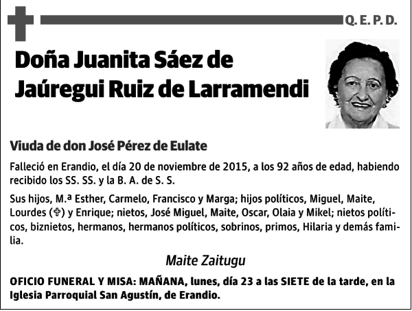 Juanita Sáez de Jaúregui Ruiz de Larramendi