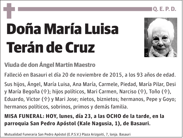 María Luisa Terán de Cruz