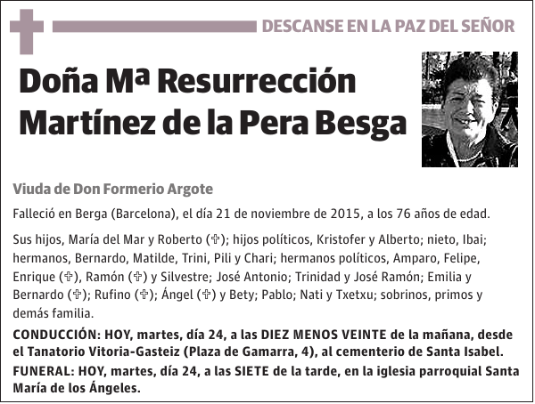 Mª Resurrección Martínez de la Pera Besga