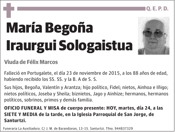 María Begoña Iraurgui Sologaistua