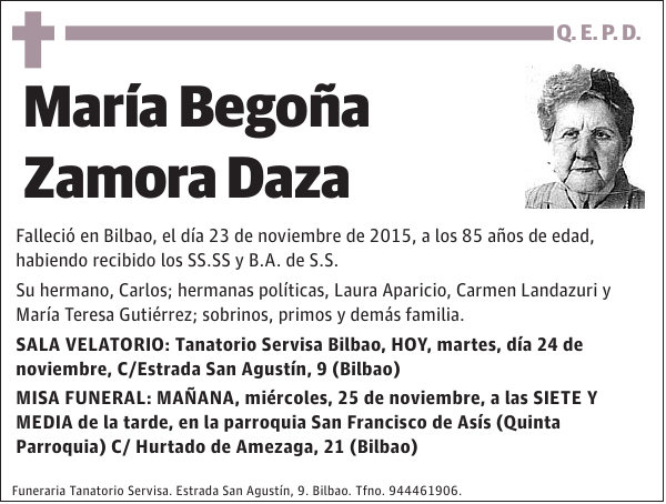 María Begoña Zamora Daza