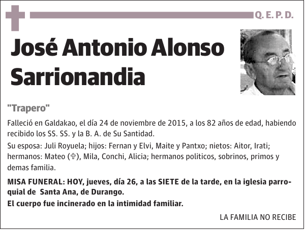 José Antonio Alonso Sarrionandia