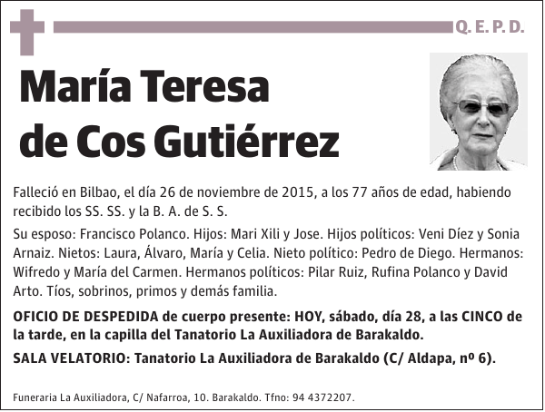 María Teresa de Cos Gutiérrez