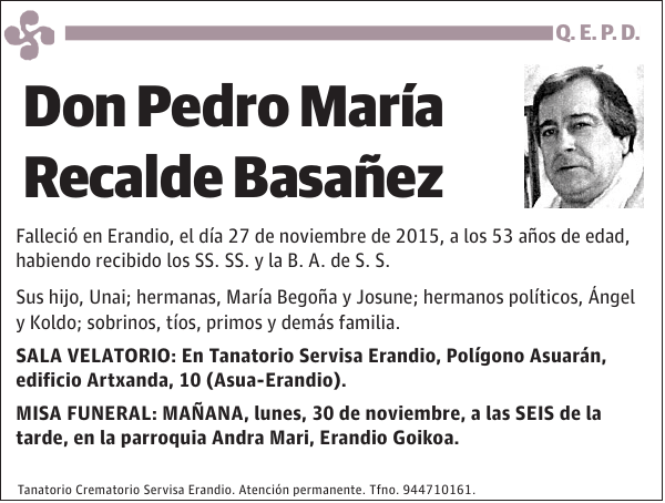 Pedro María Recalde Basañez