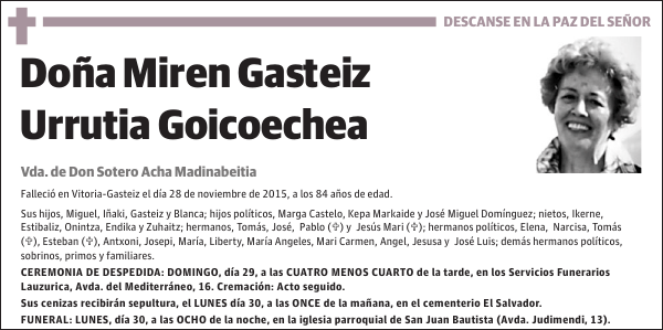 Miren Gasteiz Urrutia Goicoechea