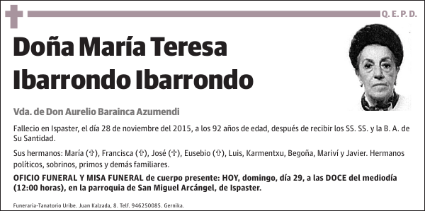 María Teresa Ibarrondo Ibarrondo