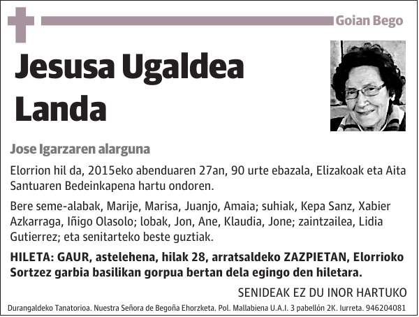 Jesusa Ugaldea Landa