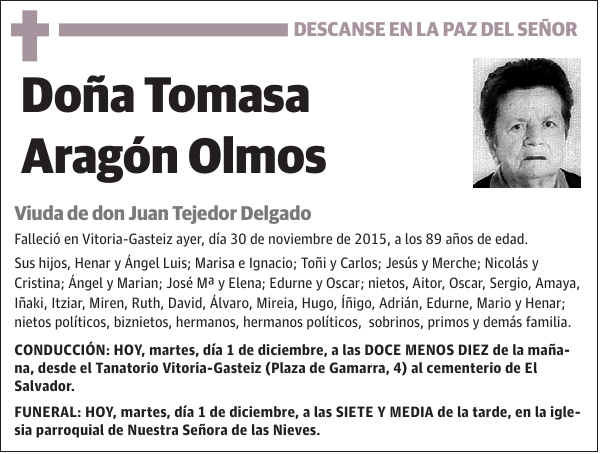 Tomasa Aragón Olmos