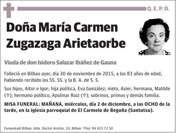 María Carmen Zugazaga Arietaorbe