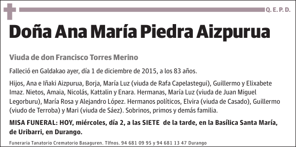 Ana María Piedra Aizpurua