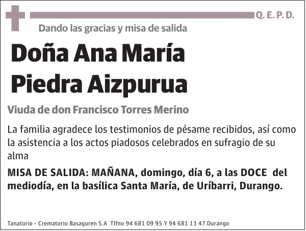 Ana María Piedra Aizpurua