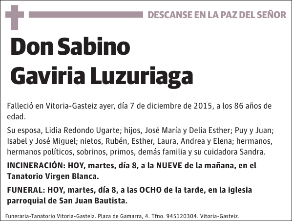 Sabino Gaviria Luzuriaga