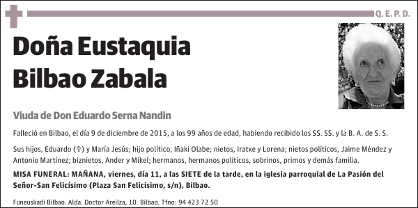 Eustaquia Bilbao Zabala