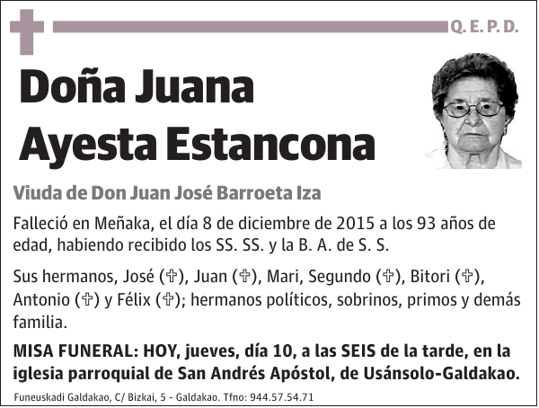 Juana Ayesta Estancona