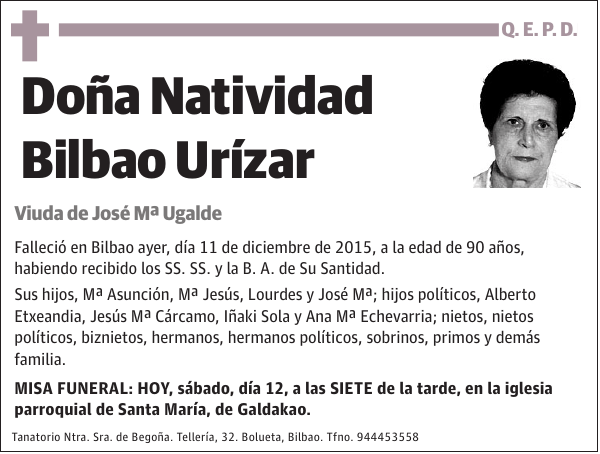 Natividad Bilbao Urízar