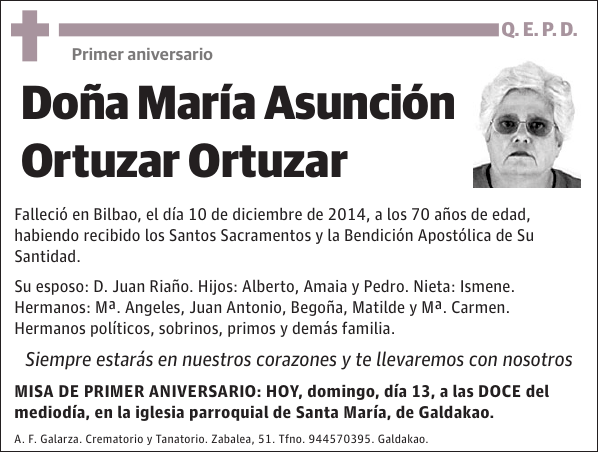 María Asunción Ortuzar Ortuzar