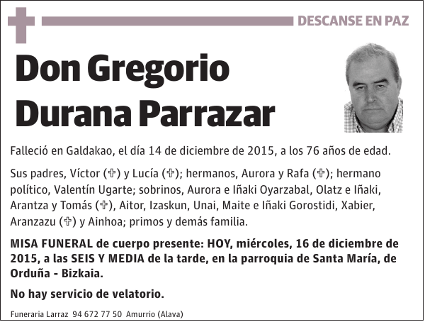 Gregorio Durana Parrazar