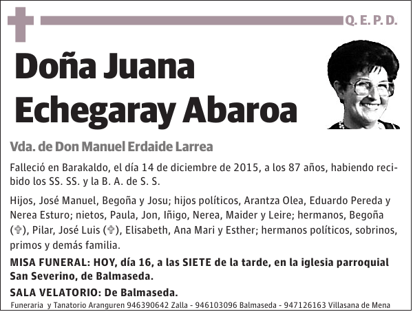 Juana Echegaray Abaroa