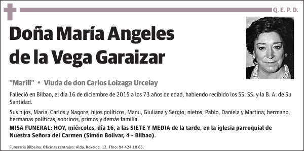 María Angeles de la Vega Garaizar