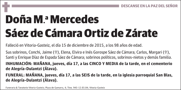 María Mercedes Sáez de Cámara Ortiz de Zárate