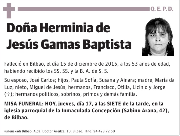 Herminia de Jesús Gamas Baptista