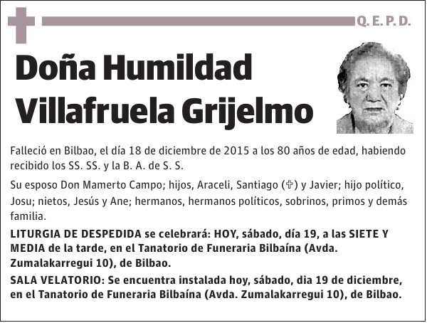 Humildad Villafruela Grijelmo