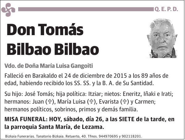 TomÃ¡s Bilbao Bilbao