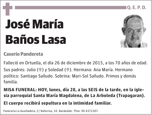 JosÃ© MarÃ­a BaÃ±os Lasa