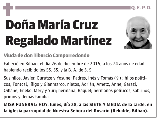 MarÃ­a Cruz Regalado MartÃ­nez