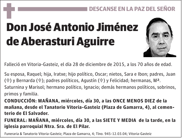 JosÃ© Antonio JimÃ©nez de Aberasturi Aguirre