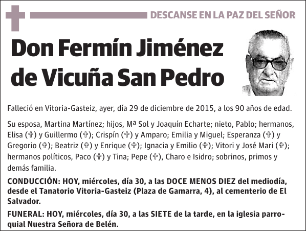 Fermín Jiménez de Vicuña San Pedro