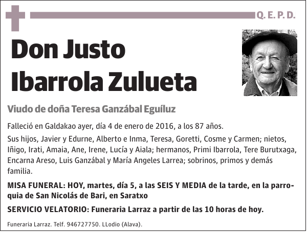 Justo Ibarrola Zulueta