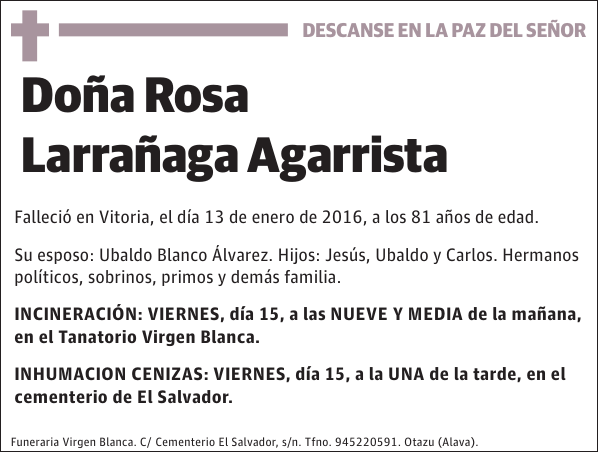 Rosa Larrañaga Agarrista