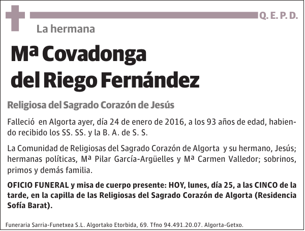 Mª Covadonga del Riego Fernández