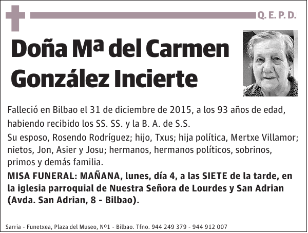 Mª del Carmen González Incierte