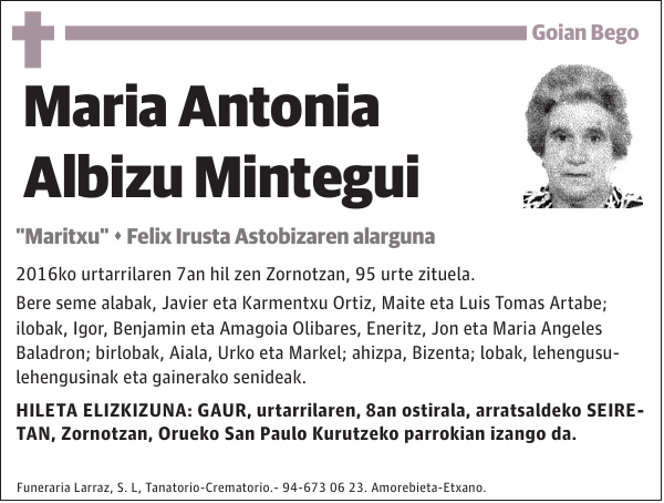 Maria Antonia Albizu Mintegui