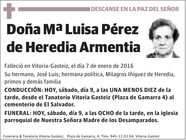 Mª Luisa Pérez de Heredia Armentia