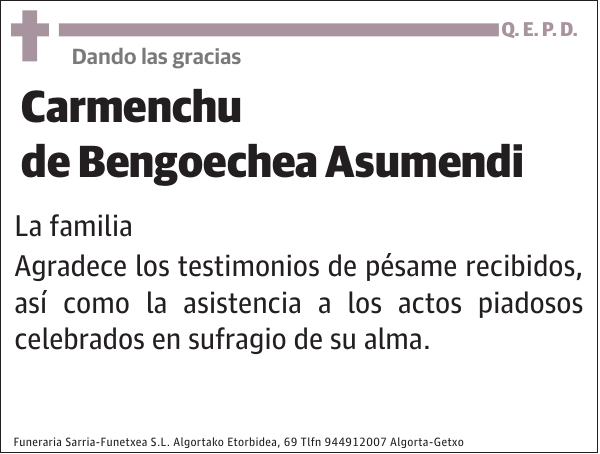 Carmenchu de Bengoechea Asumendi